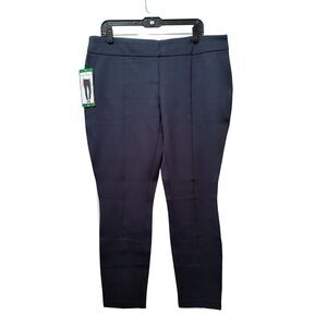Hilary Radley Pull On Slim Leg Pants Women’s XL Navy Stretch 37x30